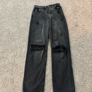 Women's Boyish Distressed Black Jeans